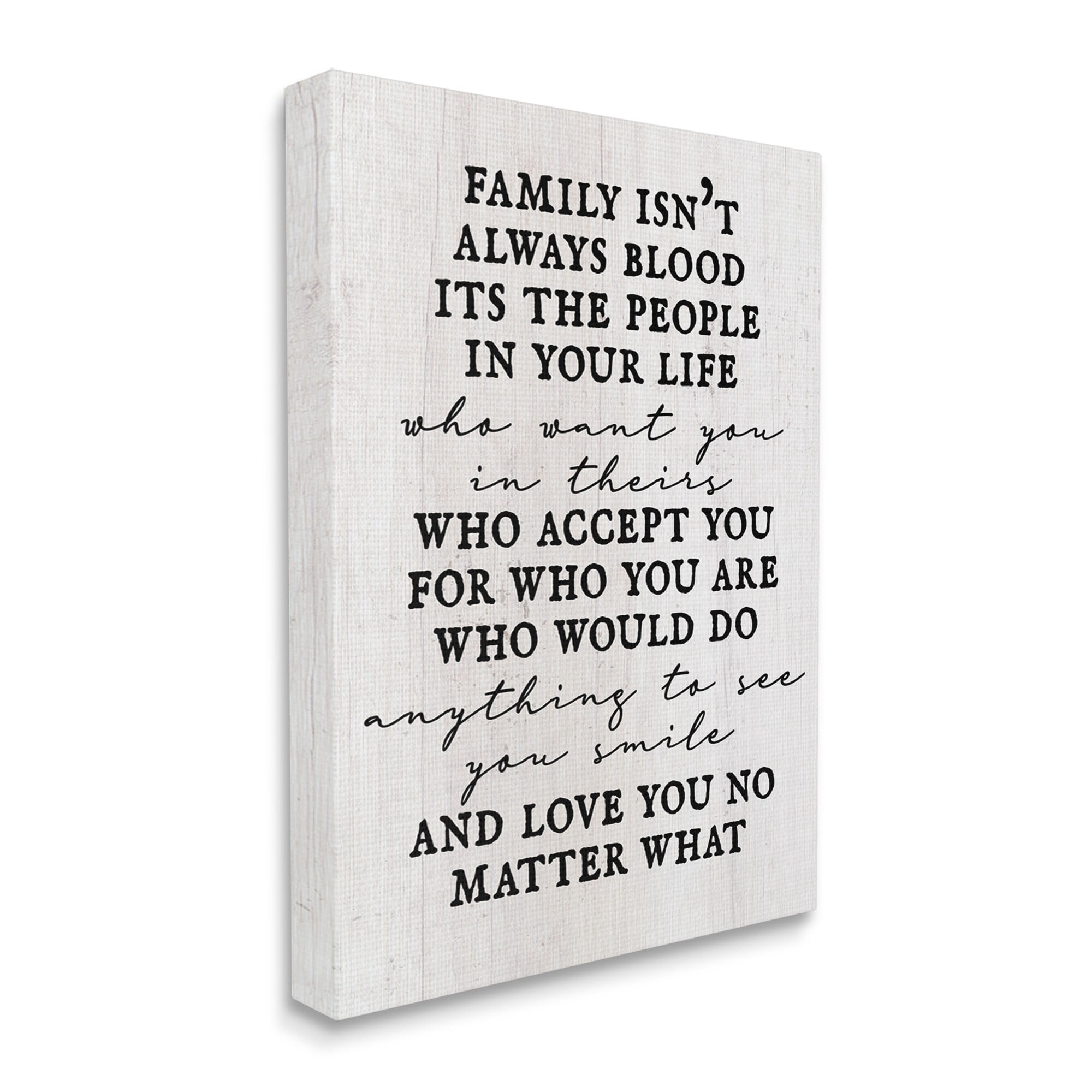 Stupell Industries Moving Family Quote Acceptance Text Plank Patterned Graphic Art Gallery Wrapped Canvas Print Wall Art, Design by Daphne Polselli