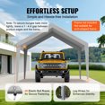 thumbnail image 6 of VEVOR Carport Replacement Canopy Cover 12 x 20 ft, Garage Top Tent Shelter Tarp Heavy-Duty Waterproof & UV Protected, Easy Installation with Ball Bungees,Grey (Only Top Cover, Frame Not Include), 6 of 9