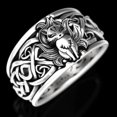 thumbnail image 2 of Vintage Fine Silver Color Nine Tailed Fox Ring for Women Steampunk Party Halloween Jewelry Gifts, 2 of 3