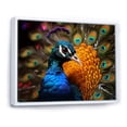 thumbnail image 2 of Designart "Harmonious Majesty Of Colorful Peacocks" Animals Peacock Floater Framed Wall Art Living Room, 2 of 5