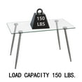 thumbnail image 4 of Tcbosik Glass Dining Table for 4-6 Person, 51" Rectangular Kitchen Table with Metal Legs, Modern Writing Desk for Living Room, Study Room, Silver, 4 of 9