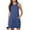 A63 Blue, variant on Xdegoge s In Alls Mini Dresses for Women Summer Sleeveless Casual Dresses Eyelet Crew Neck Vacation Beach Cover Up T-Shirt Dress Fashion Loose Tank Dresses with Pockets