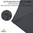 thumbnail image 6 of CASAINC 15 ft. Iron Market Patio Umbrella with Base and Solar LED Strip Lights in Dark Gray, 6 of 11