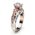 thumbnail image 2 of HeartsAndYou 1ct Round Moissanite Engagement Ring for Women 18k White Gold Over Silver Unique Filigree Vintage Inspired, 2 of 9