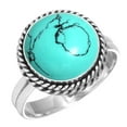 thumbnail image 1 of 925 Silver Ring For Women - Girls Blue Turquoise Stone Silver Ring Size 12.5 December Birthstone Elegant Silver Ring Size 12.5 Gift For Mother On Christmas 925 Gemstone Silver Jewelry, 1 of 6