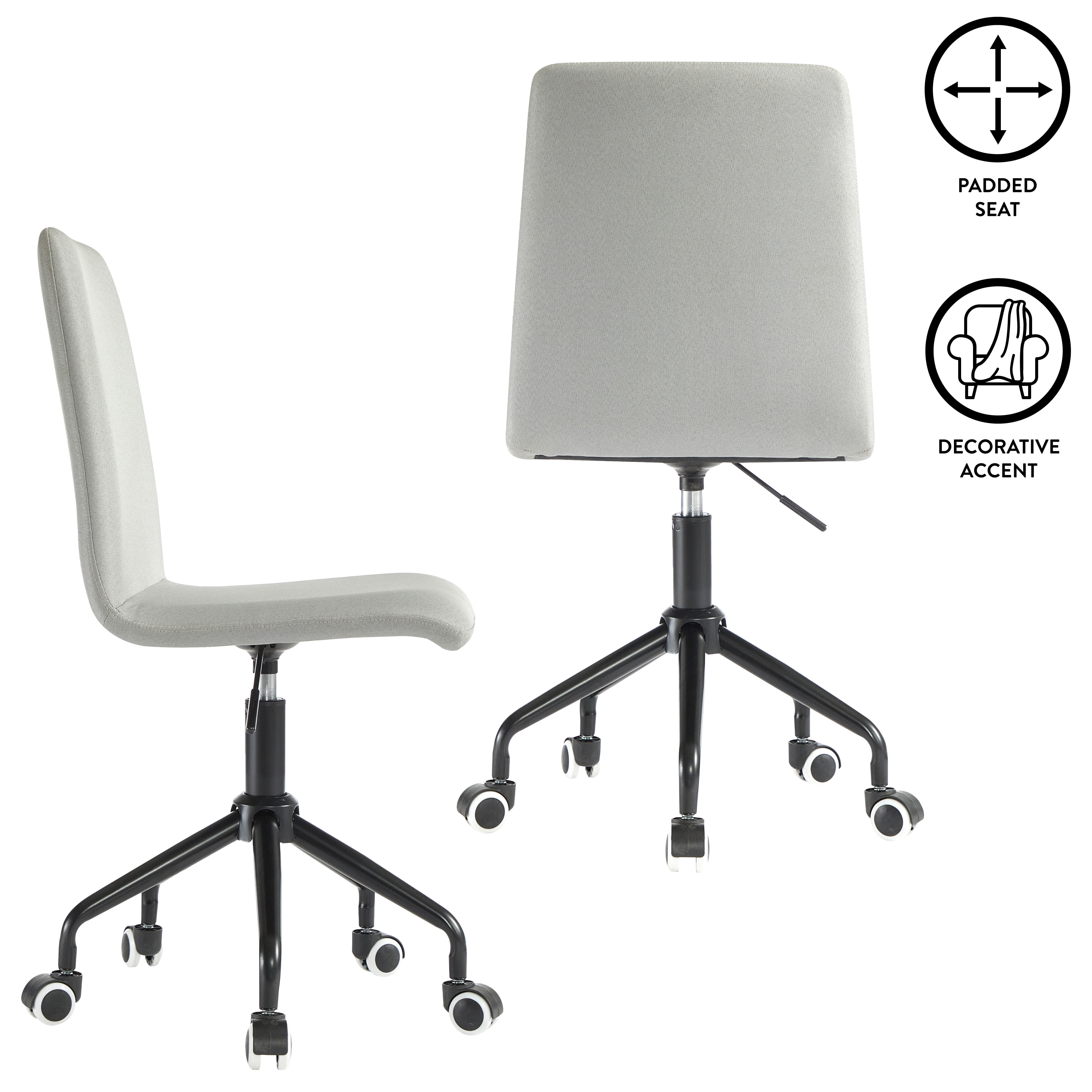 Urban Shop Rolling Linen Swivel Office Chair Multiple Colors
