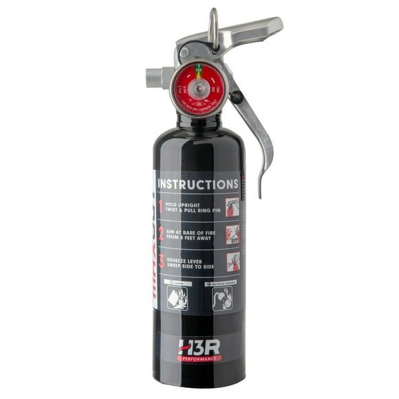 H3R Fire Extinguisher MX100B MAXOUT; UL Rated 2-B C; Dry Chemical Agent; Not US Coast Guard Approved; 1 Pound Bottle; Steel; Black; With Mounting Bracket; With Gauge