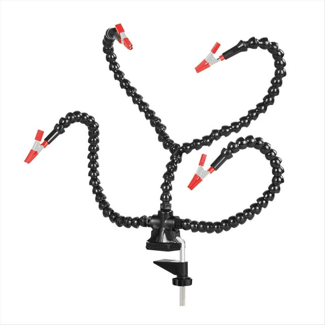 Herramienta de Soldadura de Tercera Mano con Abrazadera de Escritorio y 4 Flexibles. Soporte para Estación de Soldadura para Reparación Electrónica.