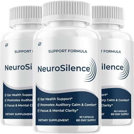 NeuroSilence Supplement Capsules – Neuro Silence Natural Blend Memory Focus, 3 Pack, 180 Capsules