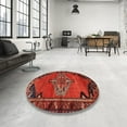 thumbnail image 4 of Ahgly Company Machine Washable Indoor Square Traditional Red Area Rugs, 6' Square, 4 of 7