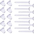 thumbnail image 1 of 100 Pairs Plastic Transparent Earrings Invisible Earring Stud Clear Ear Pins Ear Piercing Retainers Earring Post Protectors for Men Women, 1 of 5