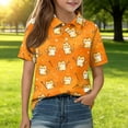 thumbnail image 2 of Grblisyd Girls Short Sleeve Polo Shirts Kids Cute Animal Print School Uniform Polo Shirt 10-12 Years, 2 of 6