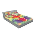 thumbnail image 2 of Ambesonne Colorful Fitted Sheet & Pillow Sham Set, King of Jungle Lion, Queen, Multicolor, 2 of 2