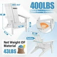 thumbnail image 2 of YEFU Adirondack Chairs Oversize Folding :400lb Weight Capacity - Plastic Adirondack Chairs - High Back Modern Like Wooden - All-Weather Use for Outdoor/Patio/Fire Pit/Garden/Camping - (White), 2 of 7
