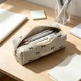thumbnail image 5 of Celsvanis Pencil Case Large Capacity Pencil Pouch Pen Bag Embroidered Corduroy Stationery Organizer for Students Home Office Supplies, Beige, 5 of 7