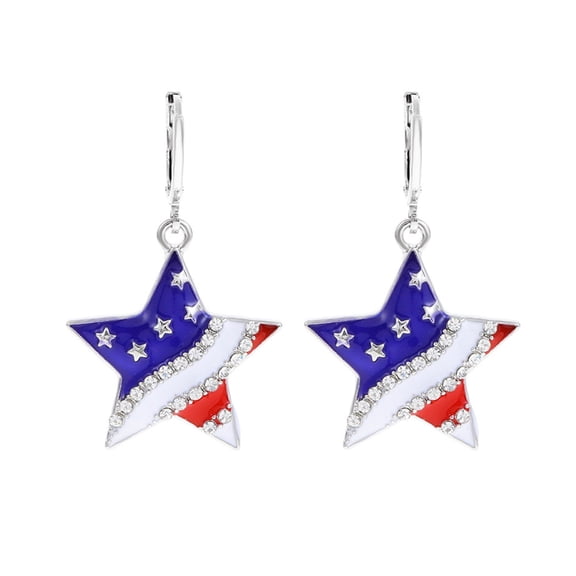 STAOEDU 4th of July American Flag Earrings for Women Cardinal Drop Jewelry Gifts