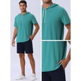 thumbnail image 5 of DARING DIVA Men's Casual Short Sleeve Pullover Drawstring Hooded T-Shirt M Dark Green, 5 of 6