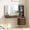 Dark Walnut, variant on OKD Makeup Vanity Desk with Lights and Mirror, Vanity Table with 5 Drawers and Charging Station for Bedroom,White