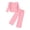 Pink, variant on Yaoqi 7T Big Girl Outfit Set 8T Child Girls Winter Clothes Ruffle Long Sleeves Solid Color Top Wide Leg Pants 2pcs Clothing Pink