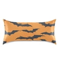 thumbnail image 3 of Dailycode Satin Pillow Case Queen Silk Pillow Cover for Hair and Skin Envelope Closure Retro Bats on Orange 20"x30", 3 of 9