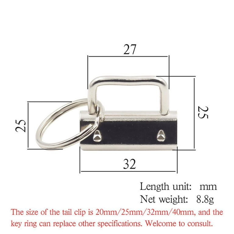 10/Sets Key Fob Hardware with Key Chain for Key Fob Hardware Wristlet  Hardware with Key for Belts Lanyard Ribbon Webbing .25inch Length 
