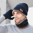 thumbnail image 3 of Lnzyyephy Beanie Gloves Scarf Set for Men Boys Winter Warm Knit Hat Gloves Scarf Set Cold Weather Accessories, 3 of 7