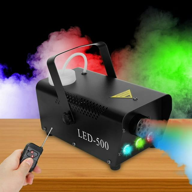 Machine à Brouillard 400W RGB LED Fête Boîte de Nuit DJ Brumisateur Chauffage Rapide Télécommande Machine à Fumée pour Mariage et Scène