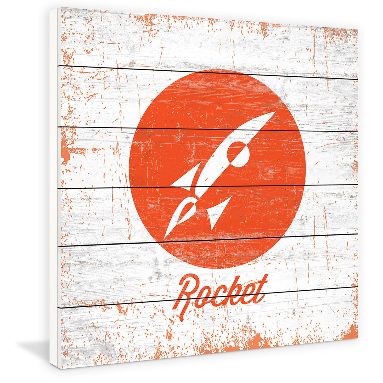 Marmont Hill - "Rocket" Painting Print on White Wood
