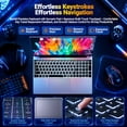 thumbnail image 4 of DUNHOO 15.6 Inch Laptop, 16GB RAM, 512GB SSD, Intel Core , Windows 11 Pro, Backlit Keyboard, Silver, 4 of 9