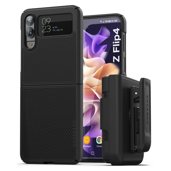 Encased DuraClip for Galaxy Z Flip 4 Belt Clip Case, Slim Phone Cover with Holster (2022 Samsung Z-Flip 4)