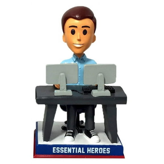 IT Specialist 911 Operator Call Center Essential Heroes Bobblehead Male Light