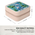 thumbnail image 2 of Autua Flamingos Palm Leaves Turtle Travel Jewelry Box Organizer Necklace Ring Earring Pink, 2 of 5