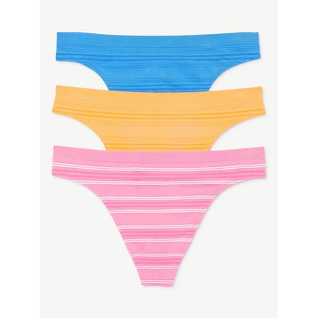 

Joyspun Women s Seamless Thong Panties 3-Pack Sizes XS to 3X