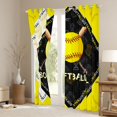 thumbnail image 3 of jejeloiu Softball Game Gaming Curtains Pack of 2 (42x84 Each),Ball Sport Theme Curtains Blackout For Boys Teens, 3 of 6