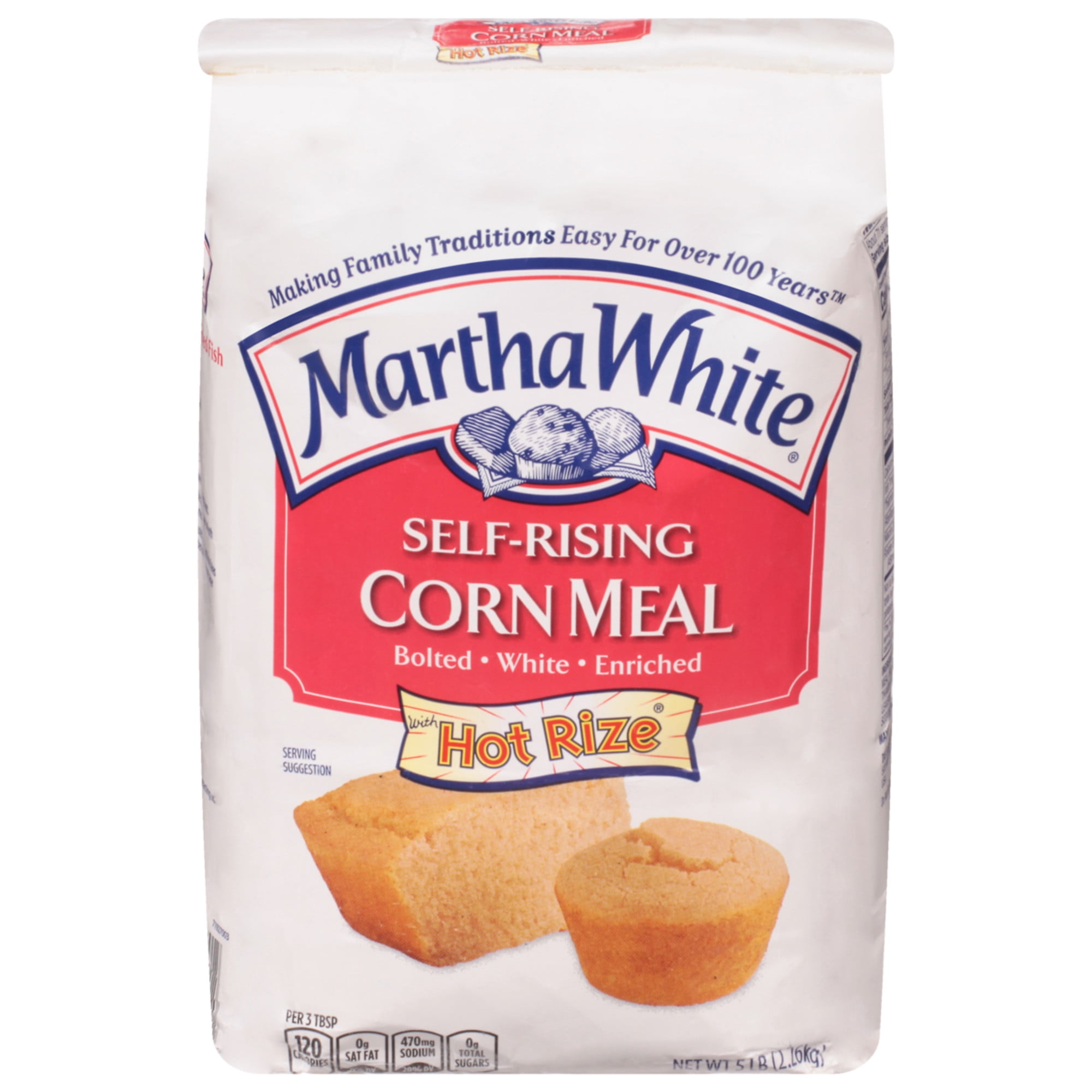 (8 pack) Martha White Self-Rising Corn Meal, 80 oz