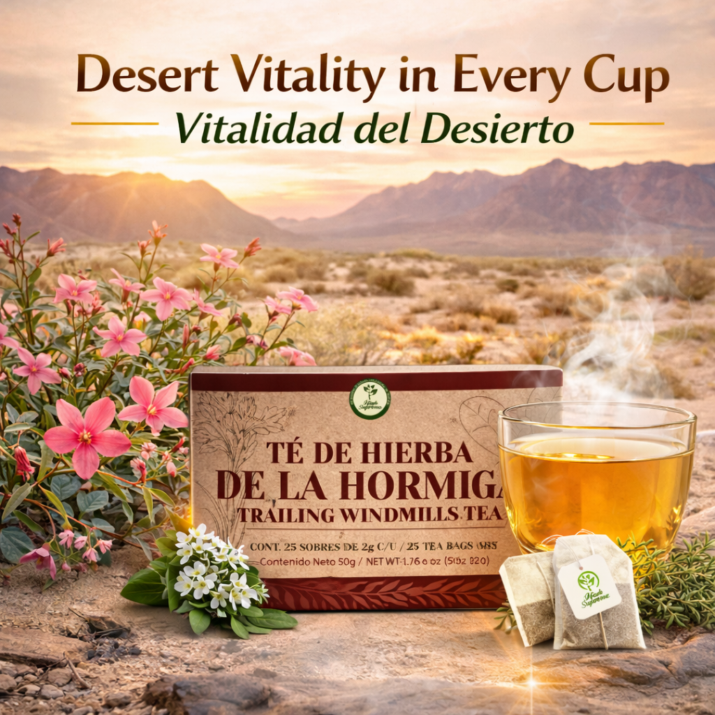 Hierba de la Hormiga (Trailing Windmills) Herbal Tea – 25 Tea Bags – Caffeine-Free Botanical Infusion – 100% Natural  – Earthy Herbal Flavor – Vegan, Non-GMO – Made in Mexico – by HIGH SUPREME