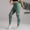 thumbnail image 2 of Womens Leggings, Audhol Women's Solid Color Washed Hollow Sports Fitness Pants Tight Fitting High Waisted Hip Lifting Yoga Pants Gym Leggings for Women Green L, 2 of 9