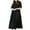 Black, variant on UsYezik Women Dresses Button Down V Neck Short Sleeve Trendy Sundress Flowy Tiered Beach Casual Dress Holiday Fashion Maxi Long Dresses Hot Pink 5XL