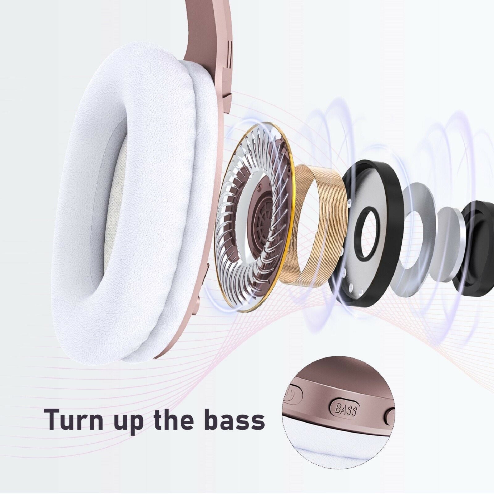 Wireless Headphones for Samsung Galaxy Tab A 8.0" (2017)/Tab A 8.0" (2018)/A8 10.5" (2021) - Foldable Headset w Mic Hands-free Earphones Earbuds Over Ear