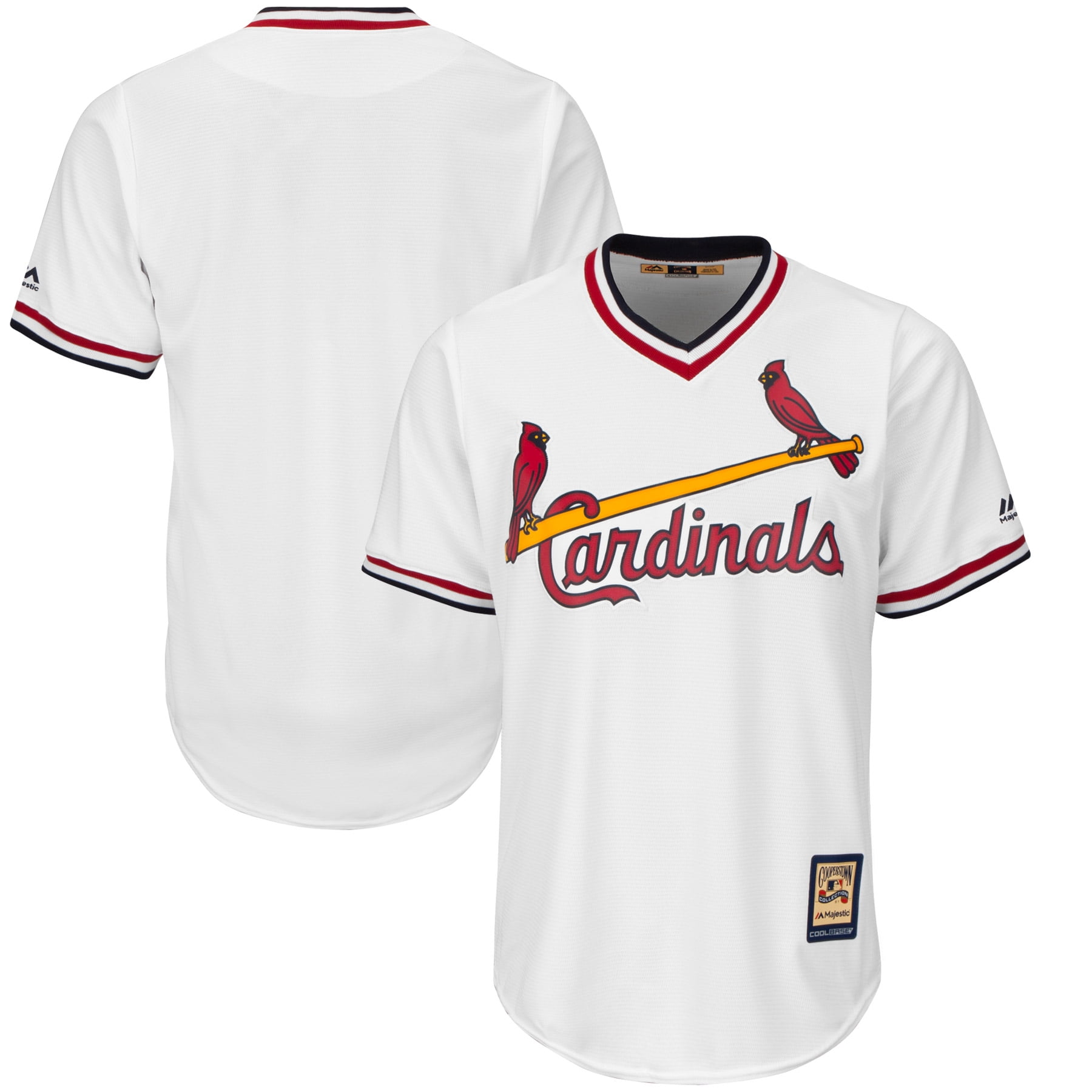 St. Louis Cardinals Majestic Home Cooperstown Cool Base Replica Team Jersey - White - Walmart ...