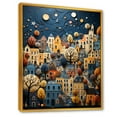 thumbnail image 2 of Designart "Azure And Lemon Mystical Urban Mosaic" City Fantasy Floater Framed Canvas Wall Art, 2 of 5