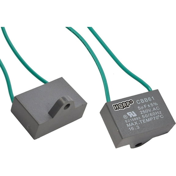 HQRP 2-Pack Ceiling Fan Capacitor CBB61 5uf 2-Wire