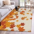 thumbnail image 3 of 4x6 Area Rugs, Thanksgiving Non-Skid Rubber Backing Large Rectangle Rugs - Living Room Bedroom Home Office, Retro Orange Fall Maple Leaves Autumn Indoor Floor Mat Carpets Washable Rug, 3 of 9
