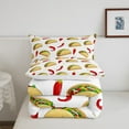 thumbnail image 5 of Ensemble de Douillette Mexicaine Piments Rouges Tacos Nachos Burrito Literie, Nourriture Latine Cinco de Mayo Ensembles de Douillette avec 2 Taies d'Oreiller, Format Grand Lit, Multicolore, 5 of 5