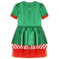 thumbnail image 5 of TiaoBug Miss Santa Christmas Performance Dancewear Bubble Short Sleeve Tutu Princess Dress Red 12, 5 of 7