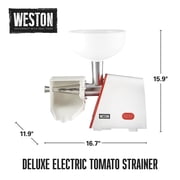Weston Deluxe Electric Tomato Strainer, Great for Canning, Juicer Press Machine, White