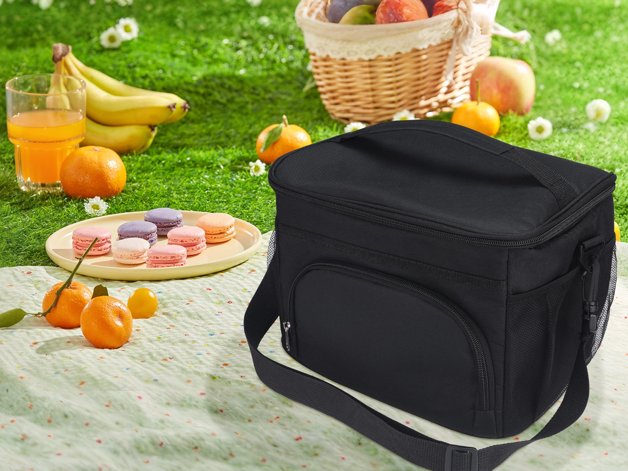 Unique Bargains Lunch Bag Insulated Lunch Bag Leakproof Lunch Box Black