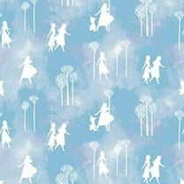 Camelot Fabrics Disney Frozen II Collection Mythic Silhouettes Blue 100% Cotton Fabric sold by the Yard