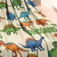 thumbnail image 3 of Beige Cartoon Dinosaurs Pattern Blanket,Comfortable Soft Flannel Throw Blanket,All Season,Warm Lightweight Blankets for Sofa Bed Couch Living Room Chair,30"x40", 3 of 4