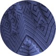 thumbnail image 1 of Ahgly Company Machine Washable Indoor Round Transitional Royal Blue Area Rugs, 4' Round, 1 of 7